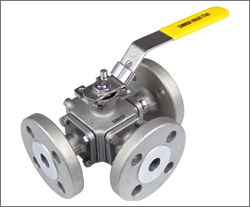 three way flanged ball valve