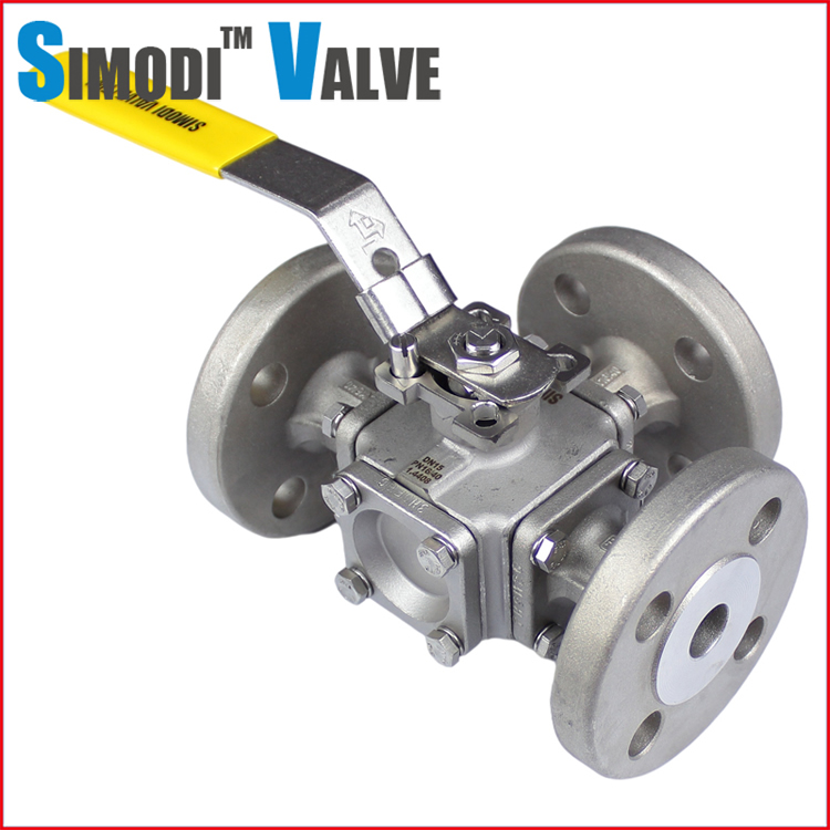 DIN-standard Three-Way Flanged Ball Valve