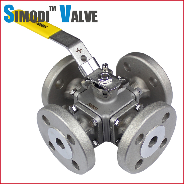 DIN-standard Four-Way Flanged Ball Valve