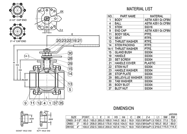 SIMODI 2000 PSI Ball Valve