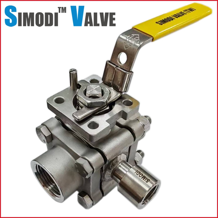 Full bore three-way ball valve bv4b-3dt